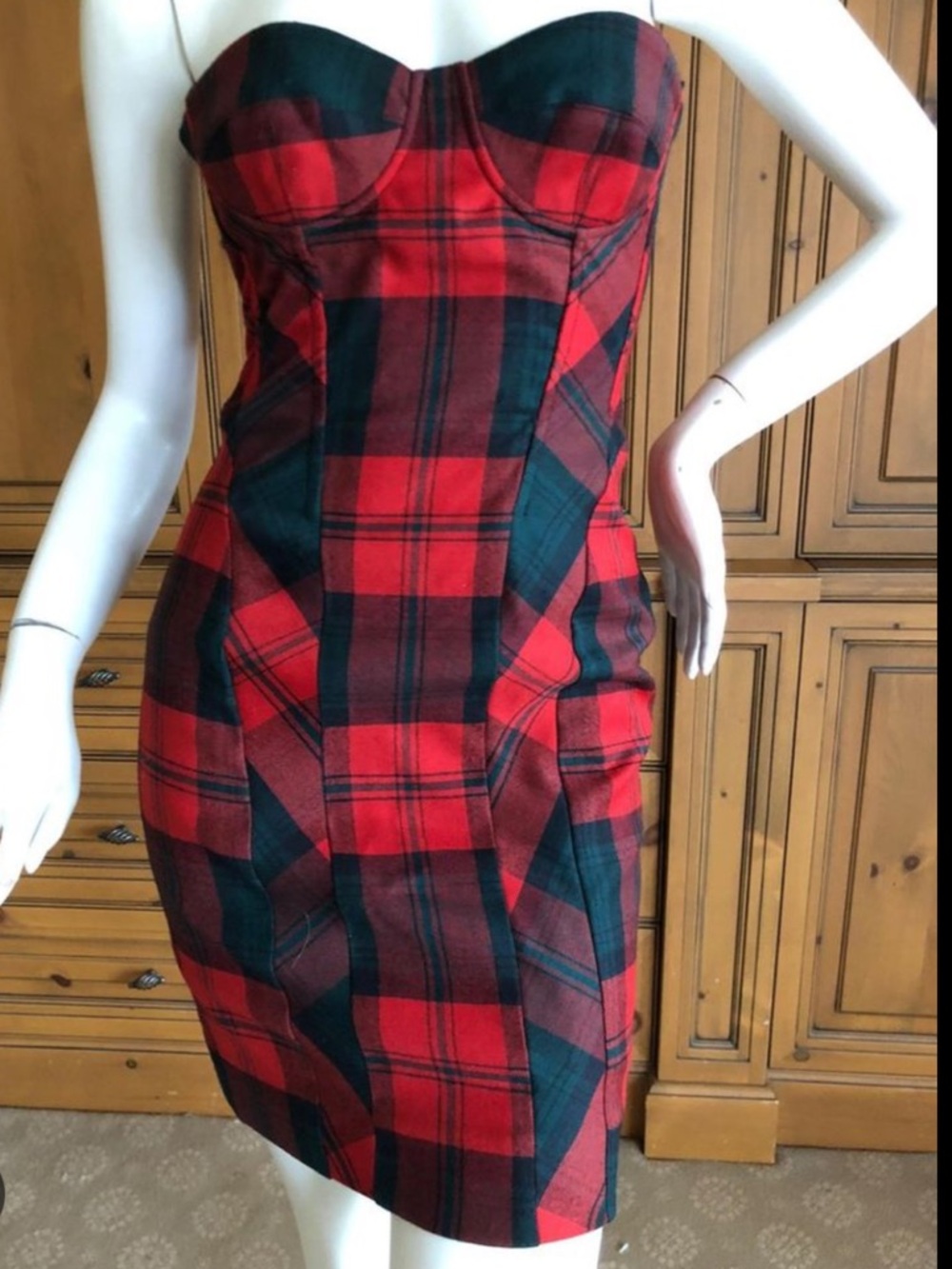VINTAGE DOLCE and GABBANA corset plaid dress